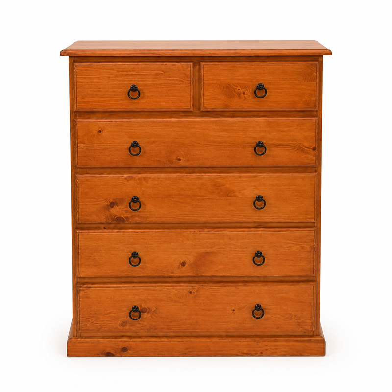 Susan Tallboy 6 Drawer (Warm Honey) 860mm
