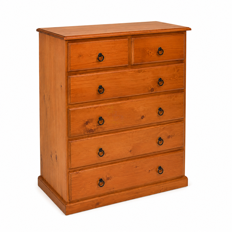 Susan Tallboy 6 Drawer (Warm Honey) 860mm