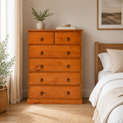 Susan Tallboy 6 Drawer (Warm Honey) 860mm