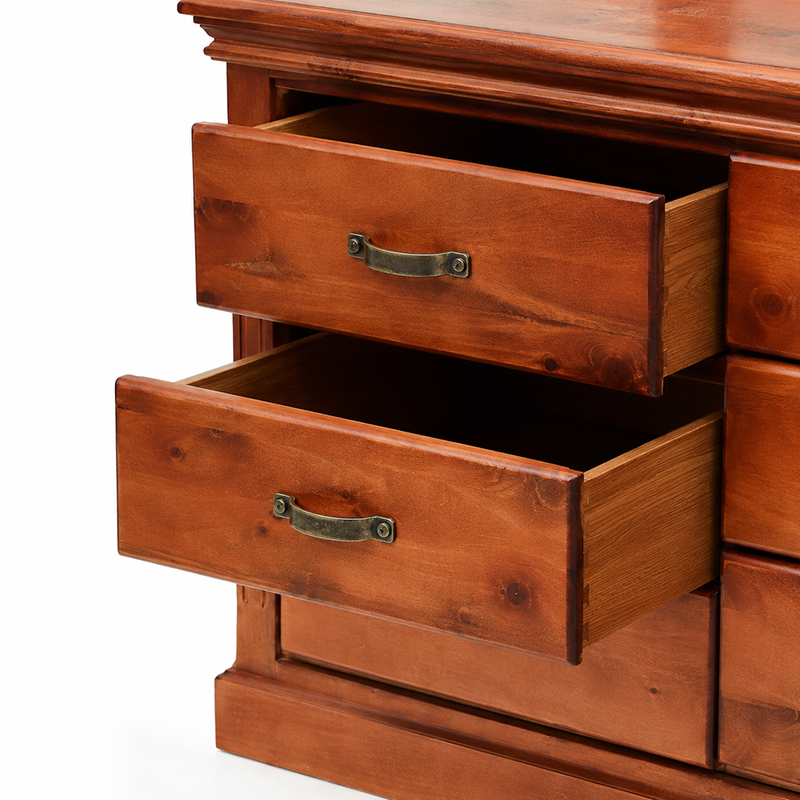 Texas 6 Drawer Dresser & Mirror (Brown)