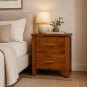 Tina 2 Drawer Bedside Table (Warm Honey)