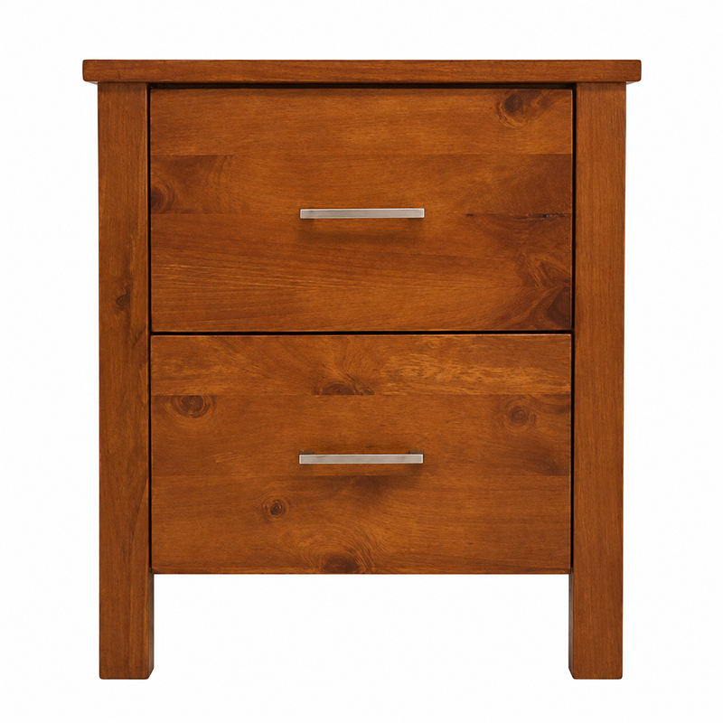 Tina 2 Drawer Bedside Table (Warm Honey)