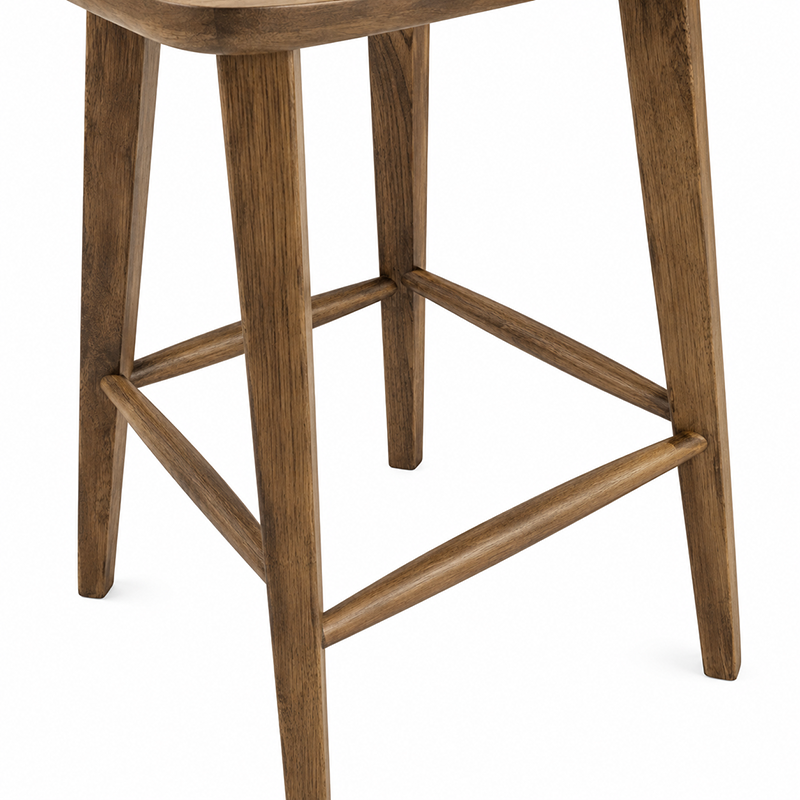 Tina Solid Wooden Barstool (Brown)