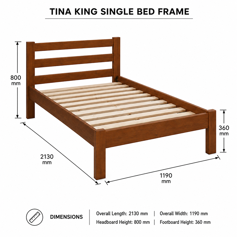 Tina Bed Frame Single (Multiple Colours)