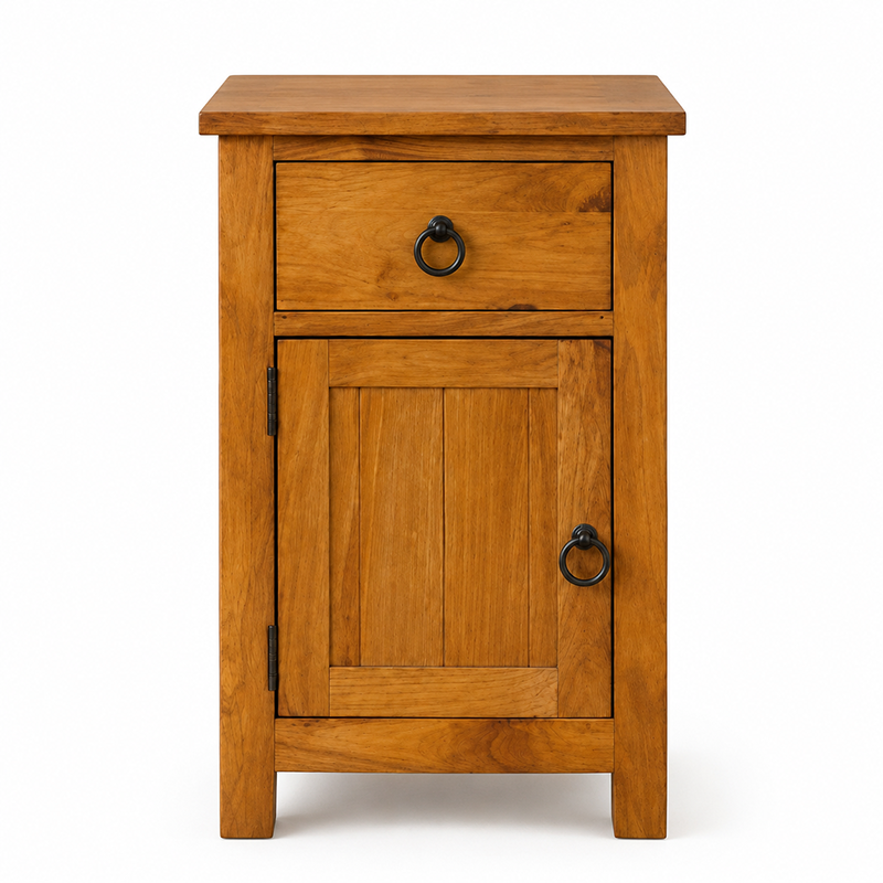 Tina Bedside Table 1 Door 1 Drawer (Warm Honey)