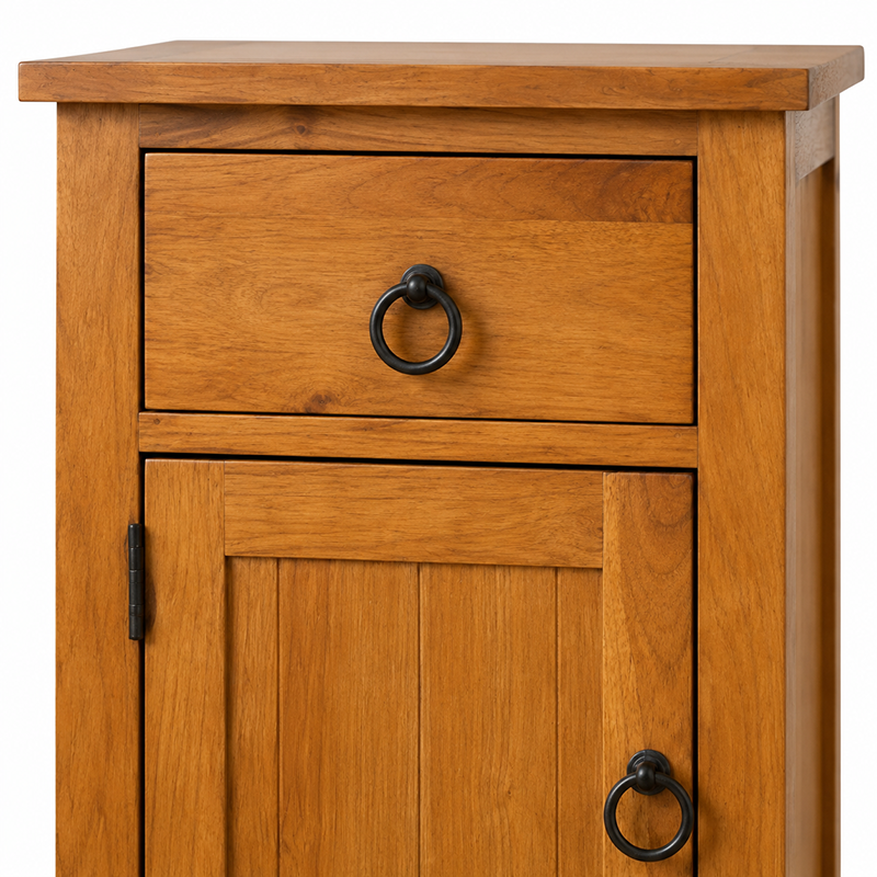 Tina Bedside Table 1 Door 1 Drawer (Warm Honey)