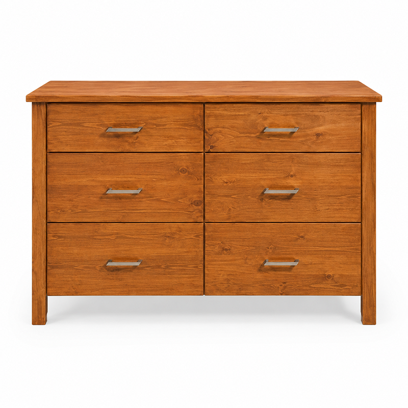 Tina 6 Drawer Dresser & Mirror (Multiple Colours)
