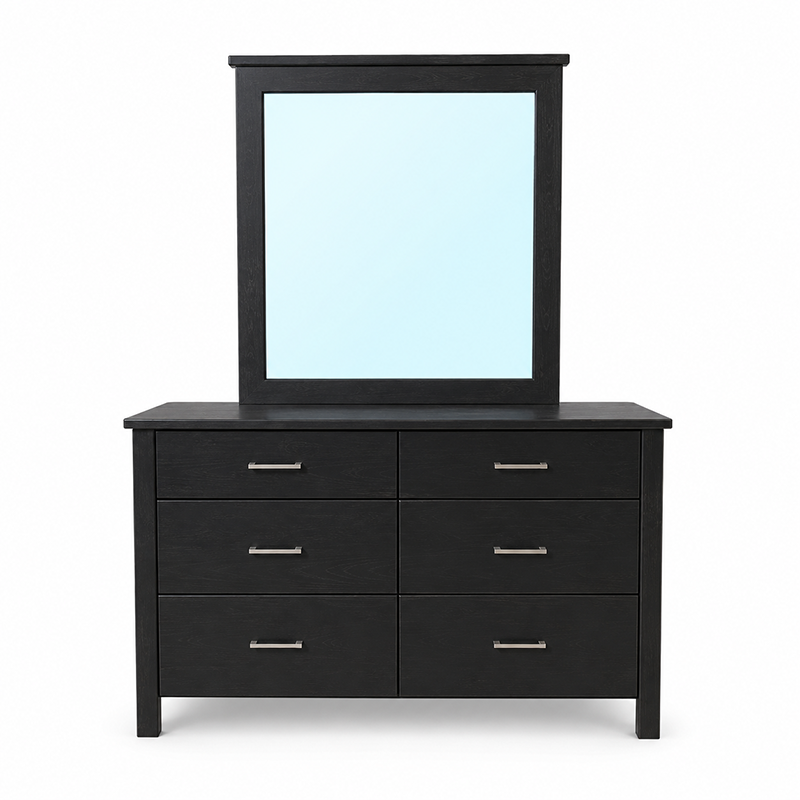 Tina 6 Drawer Dresser & Mirror (Multiple Colours)