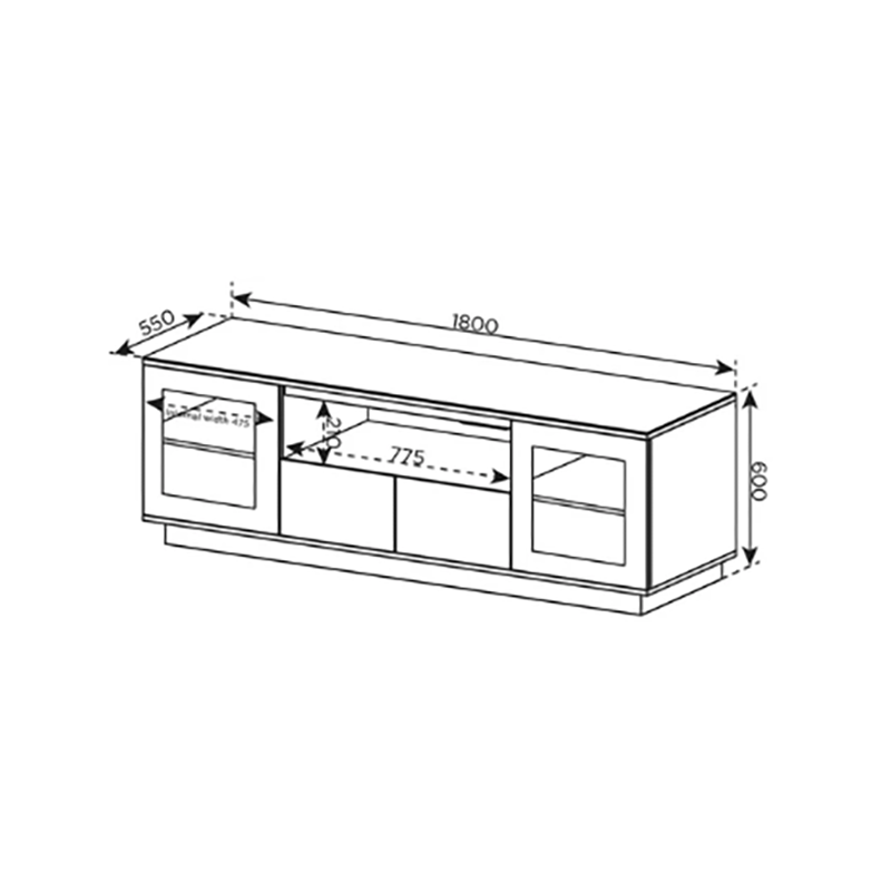 Titan TV Unit W150cm (Black)