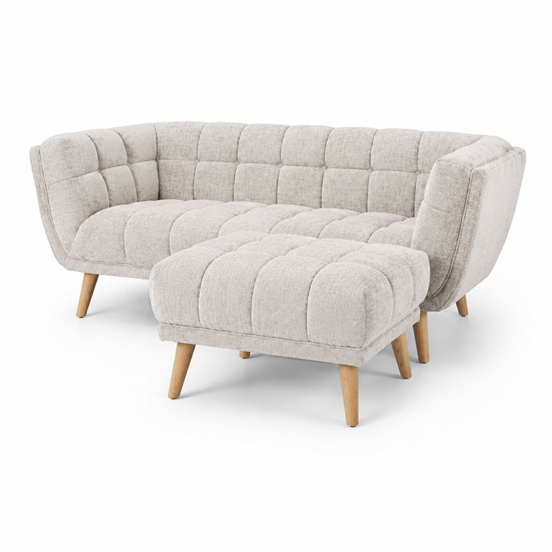 Towelie Oak 3 Seater Sofa & Footstool Options 2040mm