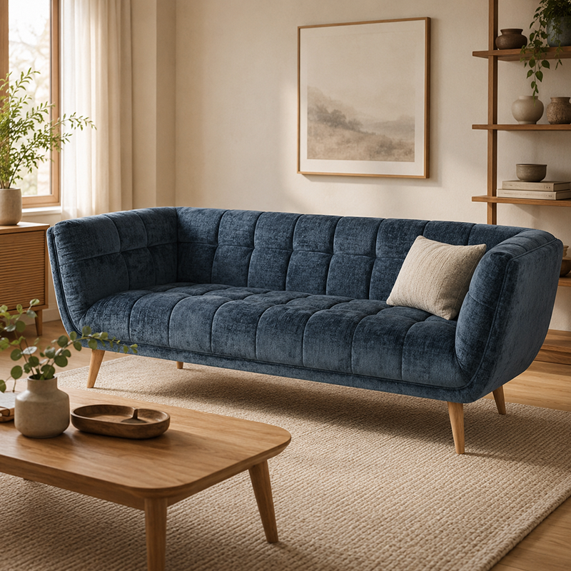 Towelie Oak 3 Seater Sofa & Footstool Options 2040mm