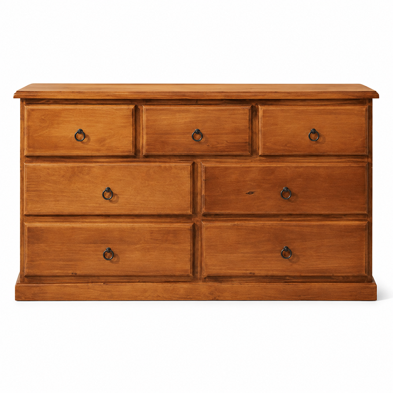 Troy 7 Drawer Dresser & Mirror (Burnt Orange)