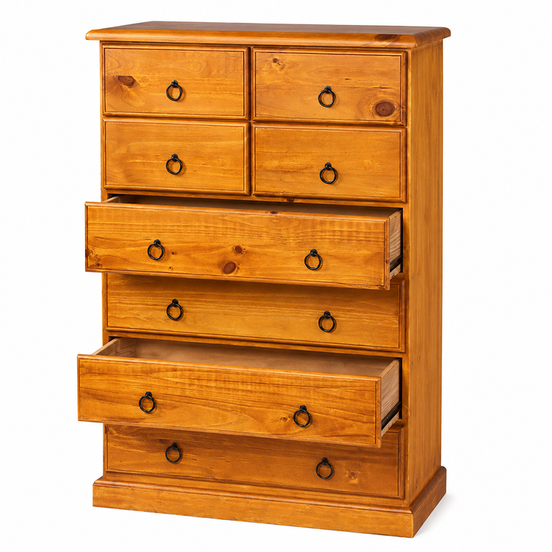 Troy Tallboy 6 Drawer/8 Drawer (Warm Honey)
