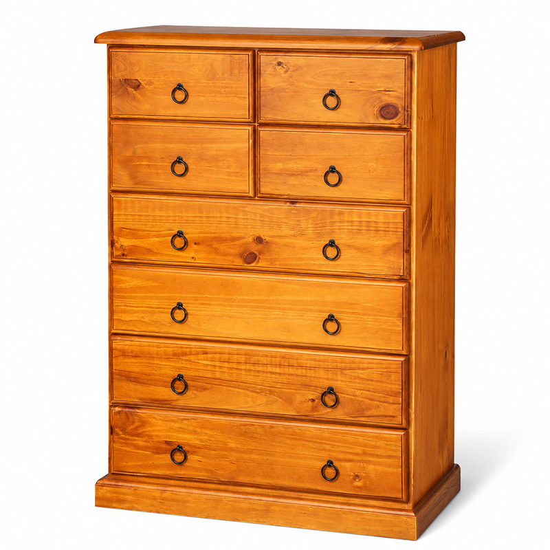 Troy Tallboy 6 Drawer/8 Drawer (Warm Honey)