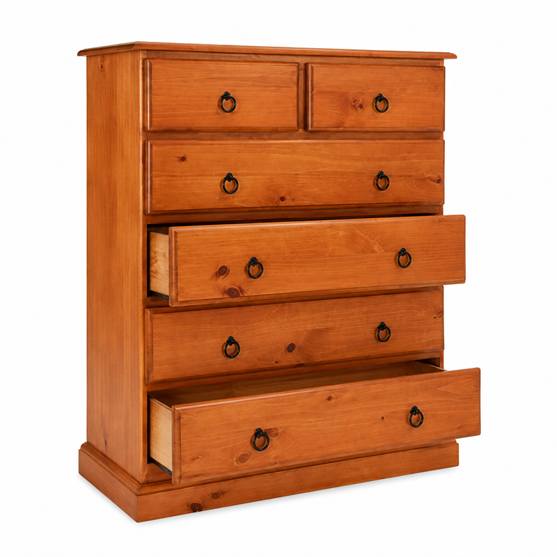 Troy Tallboy 6 Drawer/8 Drawer (Warm Honey)