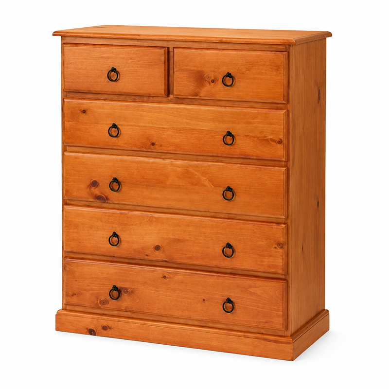 Troy Tallboy 6 Drawer/8 Drawer (Warm Honey)