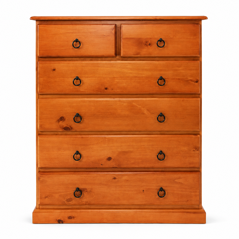 Troy Tallboy 6 Drawer/8 Drawer (Warm Honey)