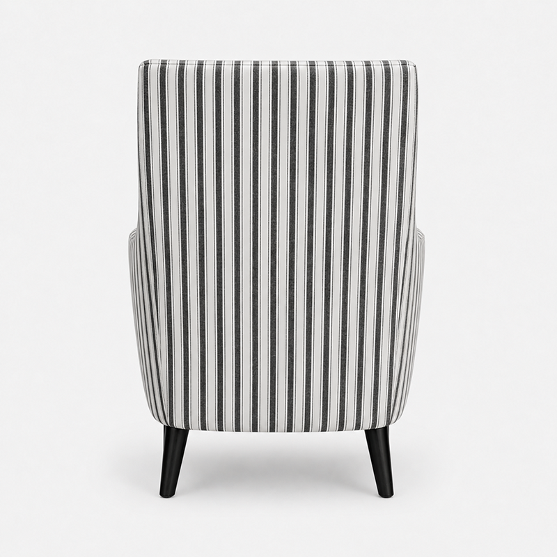 Tyler Stripe Tub (Linen w / Black) Armchair