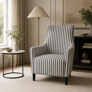 Tyler Stripe Tub (Linen w / Black) Armchair