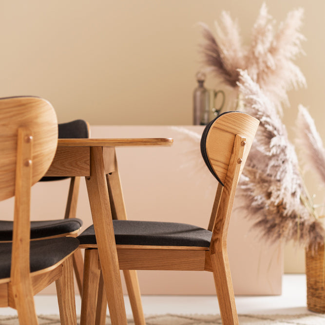 Zurich Fabric Oak Dining Chair
