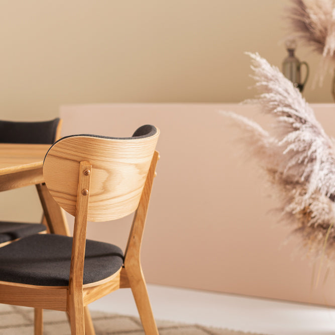 Zurich Fabric Oak Dining Chair