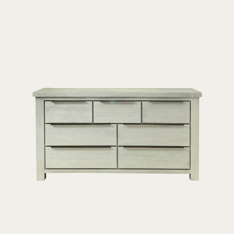 Amanda 7 Drawer Dressing Table / Lowboy & Mirror