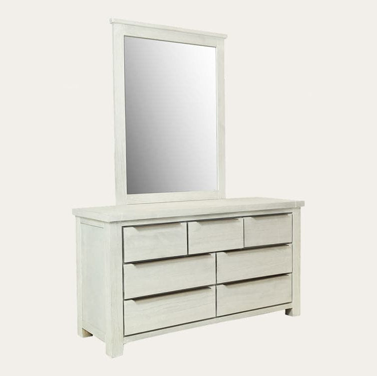Amanda 7 Drawer Dressing Table / Lowboy & Mirror