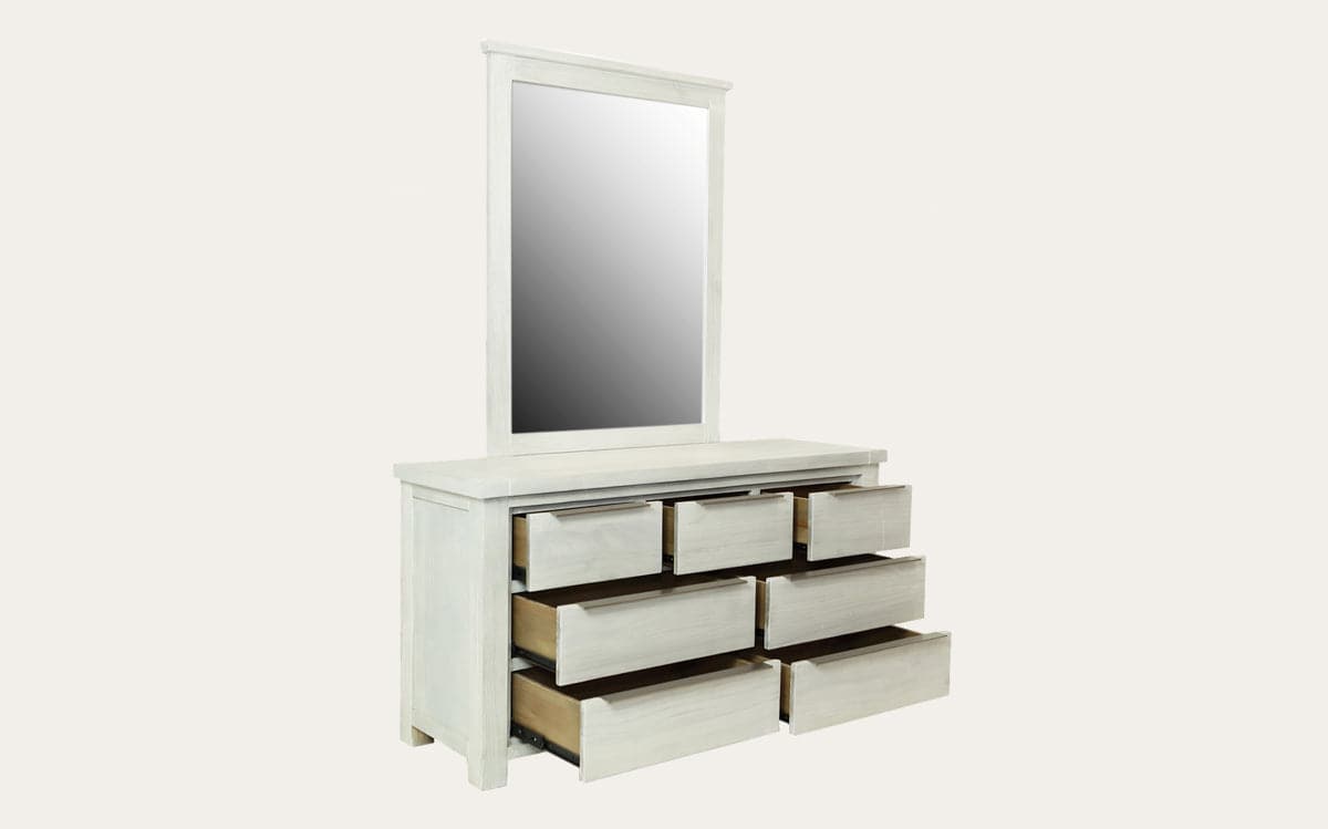 Amanda Solid Timber Dresser with Mirror