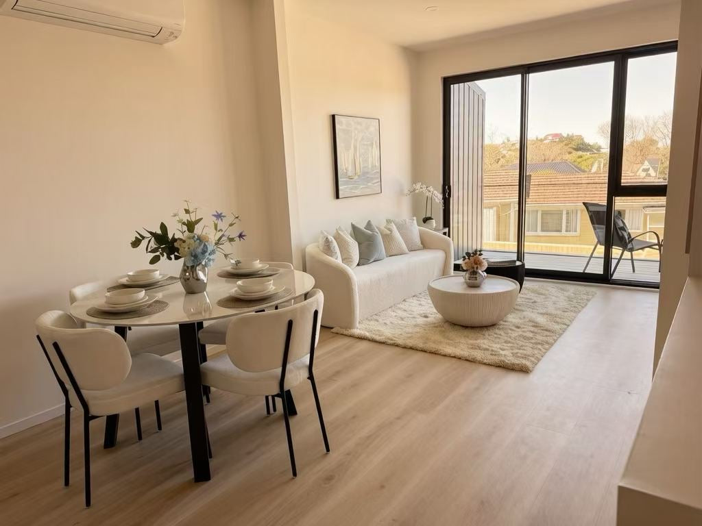 Apartment dining and lounge staging