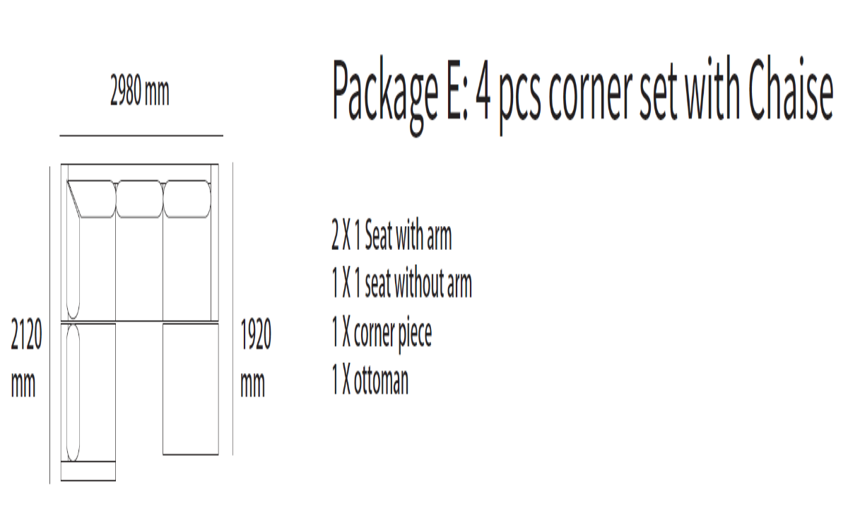 Ocean modular Lounge-Aurora Slate (Grey)