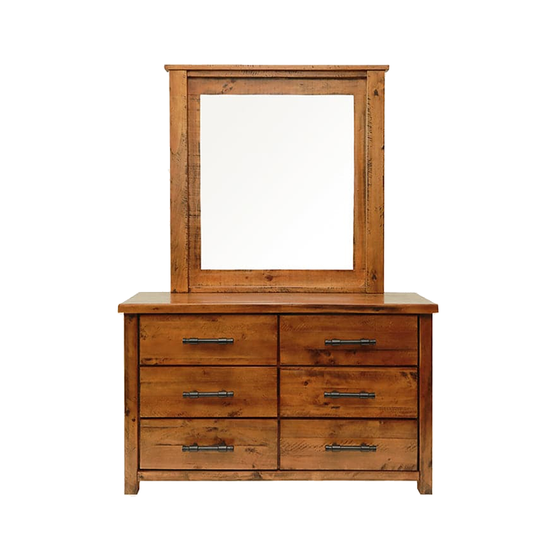 Woodgate 6 Drawer Dresser & Mirror (Brown)